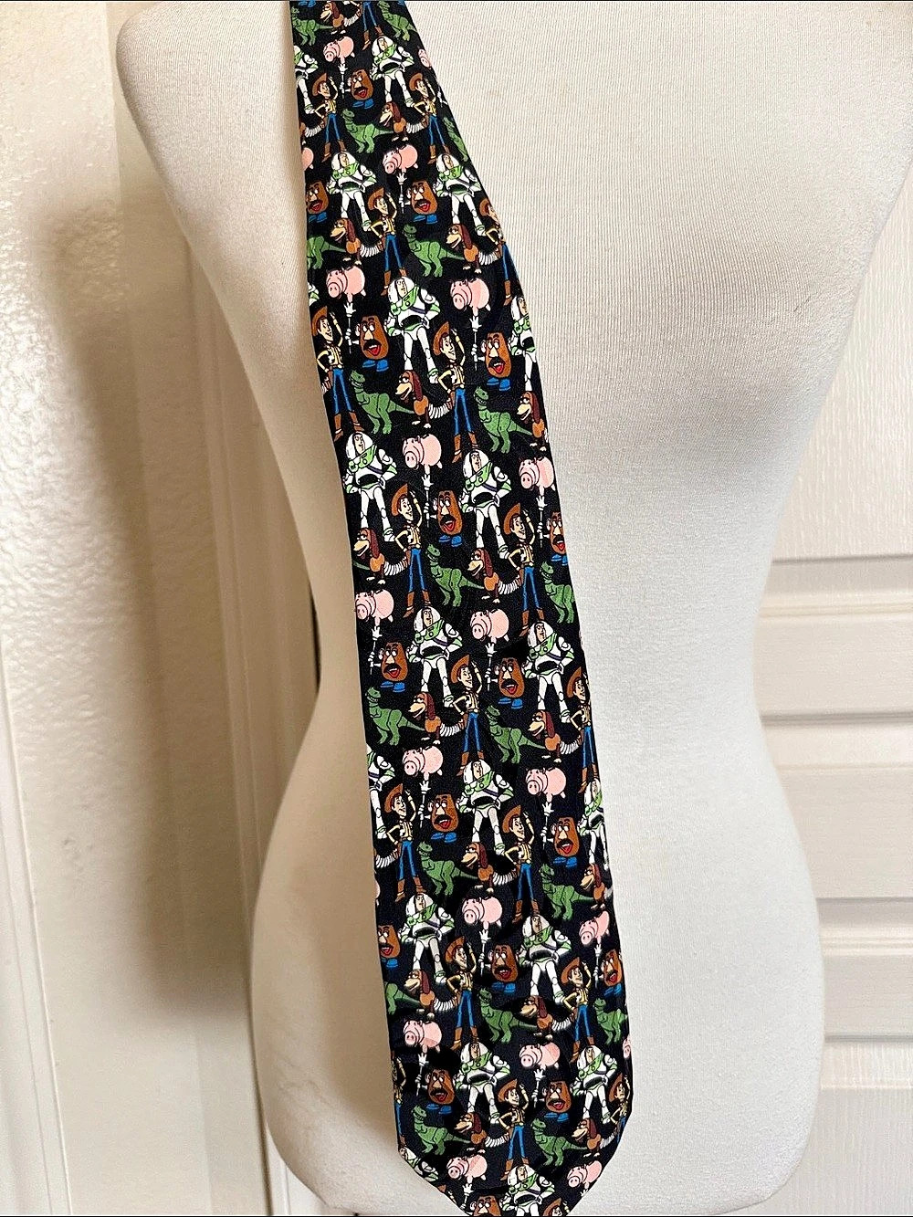 Vintage 1995 Disney Toy Story Character All-Over Print Silk Tie Character Tie No